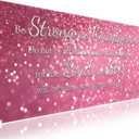 Knseva. Large Gaming Mouse Pad with Stitched Edges, Be Strong and Courageous Inspirational Quote Joshua 1:9 Bible Verse Scripture Pink Glitter Background, Anti-Slip Waterproof XXL Extended Desk Mat (Abstract Fantasy)