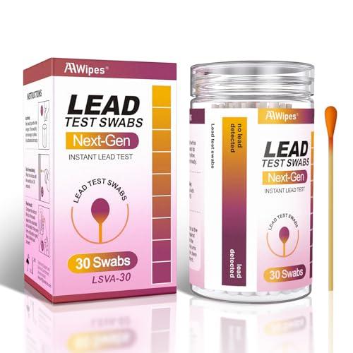 AAwipes Lead Test Kit 30 Swabs Enhanced Lead Testing Formulation at Home Lead Paint Test Kit Testing for Dishes Paint Cups Ceramics and All Surfaces - Quick Results in 30s Lead Detector (30) EXP. 11/19/2027