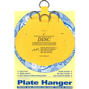 Invisible English Disc Adhesive Large Plate Hanger Set (4-4 Inch Hangers)