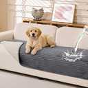 MEETSKY 100% Waterproof Couch Cover, Sofa Covers for Pets Washable, Non Slip Couch Covers for Sectional Sofa Pet Friendly, Soft Sofa Blanket Cover Dog Furniture Protector, Dark Grey, 35" x 70.9"