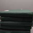 downluxe Indoor Chair Cushions for Dining Chairs, Soft and Comfortable Textured Foam Kitchen Chair Pads with Ties and Non-Slip Backing, 16" x 16" x 2", Dark Green, 6 Pack