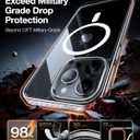 TORRAS Shockproof for iPhone 15 Pro Max Case Clear [Military-Grade Drop][Compatible with MagSafe][Yellowing Resistant] Hard PC Back, White Bumper Phone Case iPhone 15 Pro Max, Clear