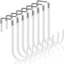 EWPJDK 8 Pack Over The Door Hooks for Hanging Over The Door Hangers Hooks Over Door Hooks with Rubber for Bathroom, Living Room, Towels, Hats, Coats, Bags (White)