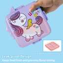 Freshmage Bento Box, Double-Layer Lunch Box Container with 3 Compartments, Large Capacity, Leakproof and BPA Free Bento Lunch Box, Durable, Drop-Proof, Dishwasher and Microwave Safe, Pink