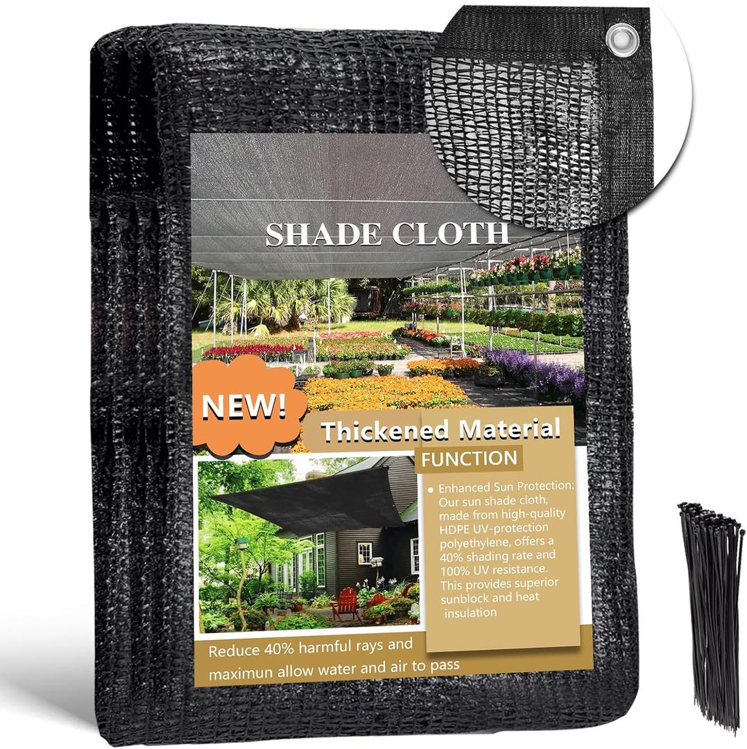 40% Garden Shade Cloth for Plants  16x20FT UV-Resistant Greenhouse Shade Cloth, Heavy Duty Mesh Tarp with Grommets for Patio, Backyard, Gazebo, Deck and Plant Heat Protection