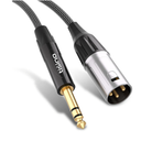 Tisino 1/4" to XLR Cable, 6.35mm TRS to XLR Male Nylon Braid Quarter inch TRS to XLR Male Balanced Interconnect Microphone Cord Patch Cable - 3.3ft