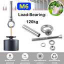 Eyebolt Bolt Stainless Steel Wall Concrete Brick Anchor Expansion Bolts Ring Screw Eyes, Heavy Duty Anchor Fastener Eye Bolt (M6, 8 Pcs)