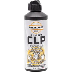 Break Free CLP Cleaner Lubricant and Preservative All in One Gun Cleaner, CLP-4, Squeeze Bottle, Synthetic Oil, 4 Ounces