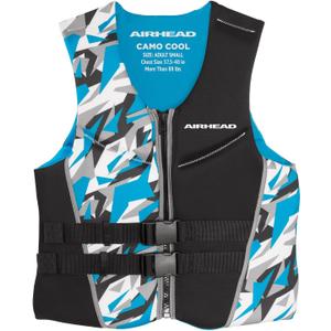 Airhead CAMO COOL Kwik-Dry Neolite Flex Life Jacket for Adults - USCG Approved Life Vest for Women & Men, Watersports Vest for Boating, Wakeboarding & Kayaking, Small, Blue
