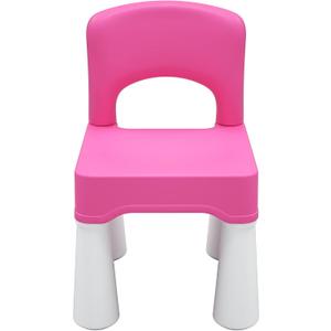 Plastic Kids Chair, Durable and Lightweight, 9.3" Height Seat, Indoor or Outdoor Use for Toddlers Boys Girls Aged 2+ (Pink)