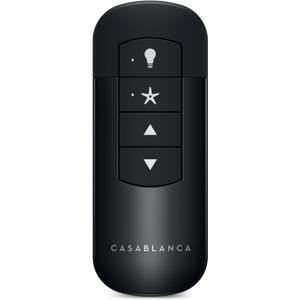 Casablanca Handheld Remote Control - Casablanca & Hunter Ceiling Fan Remote Replacement, Controls 4 Speeds & Full Range Light Dimming, Wireless, Includes Wall Mount Holder - 99198, Black