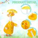 2 Set Porch Goose Outfit Raincoat and Umbrella Spring Lawn Porch Goose Cloths Costume Raincoat Outfit for Spring Outdoor Patio Yard Lawn Decoration(17 Inches,Red and Yellow)