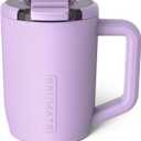 BrMate Mv - 15oz 100% Leak Proof Insulated Coffee Mug with Handle & Lid - Stainless Steel Coffee Travel Mug - Double Walled Coffee Cup (Lavender)