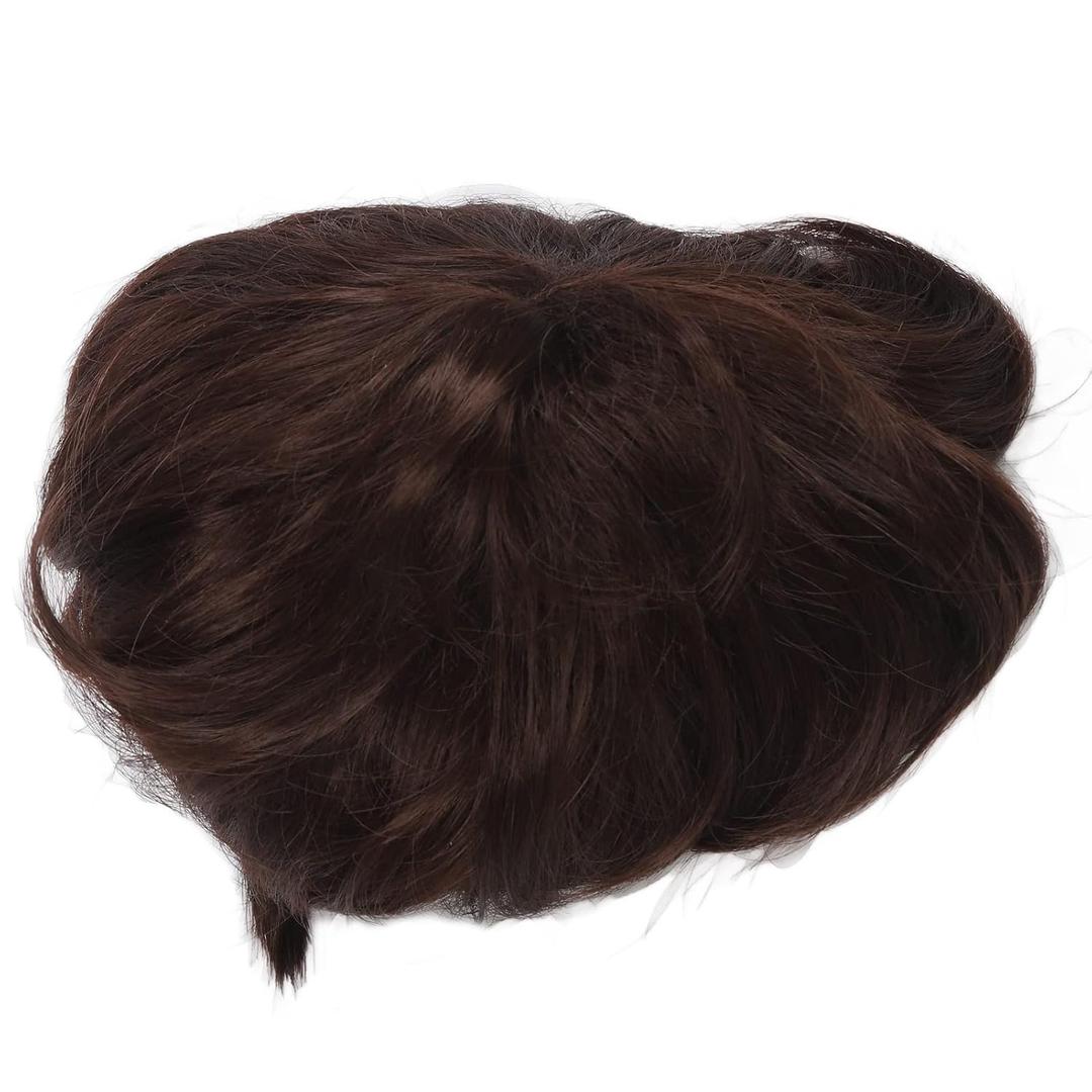 Boy Curly Short Wig Boy Fluffy Texture Curly Short Synthetic Hair for Childern Dark Brown