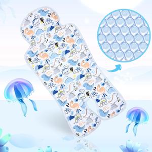 Pinkunn 1 Pc Gel Car Seat Cooling Pad for Baby Summer Breathable Ice Cushion Multifunctional Ice Stroller Cooler Mat for Stroller Baby Dining Chair Child Safety Seat(Dinosaur)
