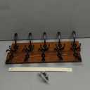 RELBRO Coat Rack Wall Mount, 16.7 Inch Wooden Wall Coat Hanger with 5 Triple Hooks, No Assembly, Brown, 2 Pcs