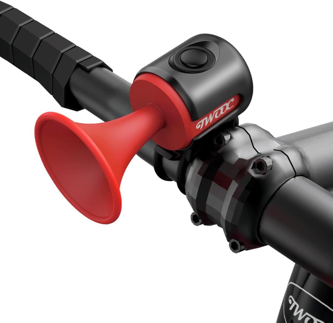 Electric Bike Horn, 120dB Electronic Bicycle Bell with 300mAh Battery Operated/IPX4 Waterproof, Loud Bike Bell for Adults/Kids (Red)
