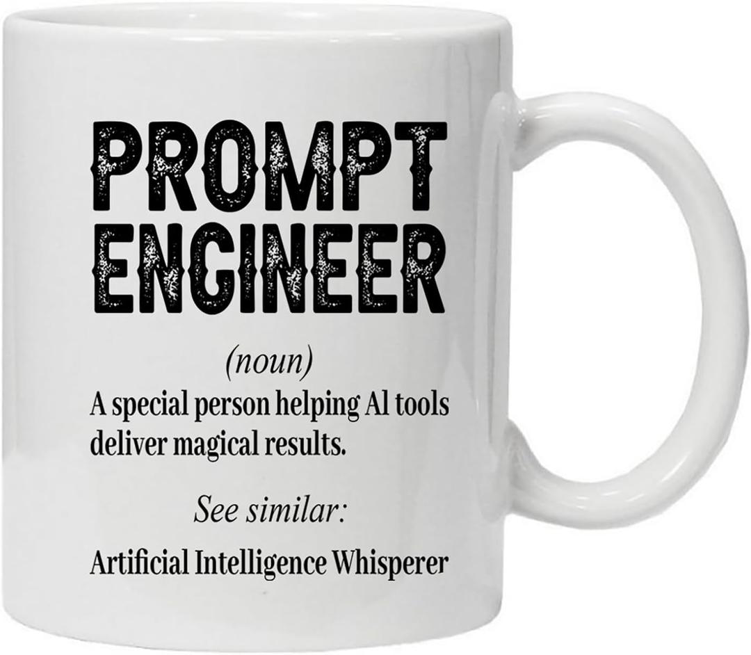 NAUNIQTEE Prompt Engineer Mug - AI Coffee Mug - Machine Learning & Artificial Intelligence Gift - Funny Coder Cup for Developers & Data Scientists