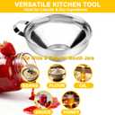 Stainless Steel Canning Funnel with Strainer, 3 Piece Wide & Regular Mouth Jar Funnels Set, Large & Small Metal Funnels with Detachable Umbrella Strainer, for Mason Jars, Jam, Liquids, Dry Goods
