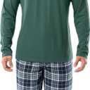 Fruit of the Loom mens Jersey Knit Top and Flannel Pant Pajama Sleep Set, L