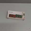 Peakeep Small Battery Powered Digital Alarm Clocks for Bedrooms Bedside, Cordless Tiny Travel Portable Desk Clock, Large Numbers Auto Dimmable, LED Display 4 Dimmers, 5 Alarm Volumes (Green Digits)