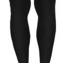 Prasacco Thigh High Compression Socks 20-30 Mmhg Compression Leg Sleeves with Silicone Anti-slip Strap Footless Compression Stockings for Women Sport Running Edema, Black, L