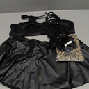 Women's Lingerie Set - Sexy Garter Belt with Thin Cups, Breathable Fabric, Open Back, 3-Piece Outfit (Medium)