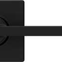 Kwikset Casey Dummy Door Handle, Single Sided Lever for Closets, French Double Doors, and Pantry, Matte Black Non-Turning Reversible Interior Push/Pull Lever, with Microban Protection (1 count)