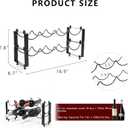 2 Tiered 8-Bottle Metal Wine Rack - Sturdy Wave Design with Reinforced Base | Stackable, Space-Saving Bar, Countertop, or Cabinet Storage (2)
