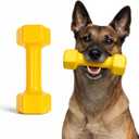 Virtually Indestructible Dog Dumbbell - Lifetime Replacement - Tough, Durable Chew Toy for Aggressive Chewers - Safe Non-Toxic Natural Rubber - Chew, Tug, Fetch - Med/Large Breed - 7"x2.5"