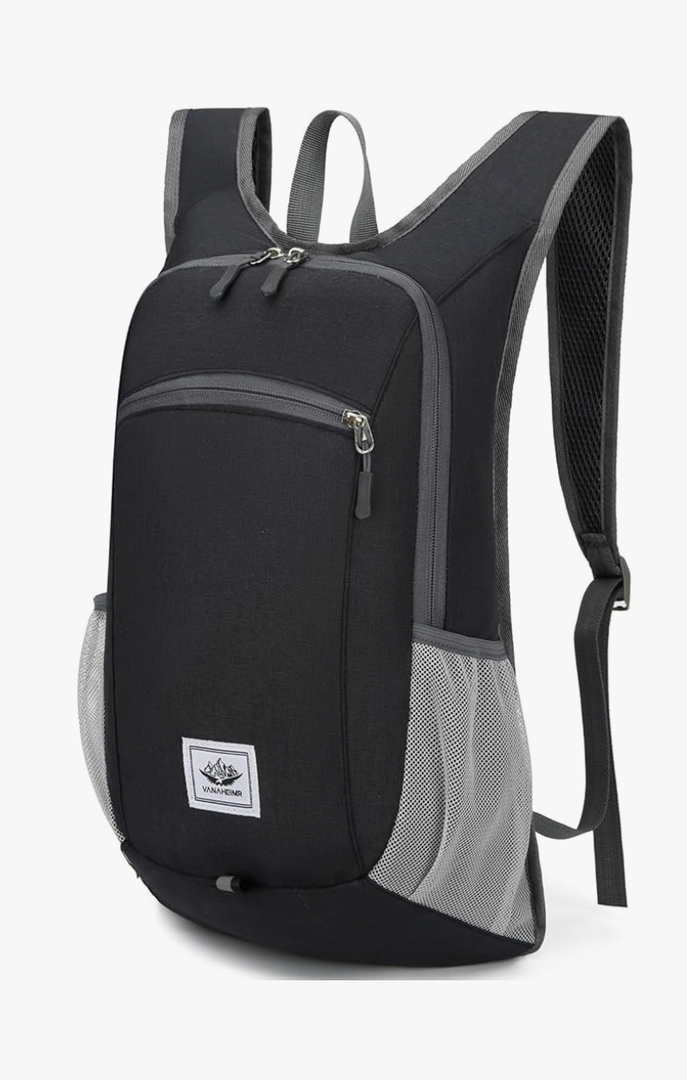 Esup 15L Lightweight Hiking Backpack Foldable Small Travel Backpack Packable Camping Backpack for Women Men (Black)