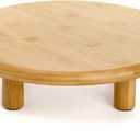 12 Inch Bamboo Cake Stand, 3.3''H Round Pedestal Tray, Decorative Display Risers with Legs, Dessert Plate Holder Tray for Birthday Wedding Baby Shower Tea Party Table Display Countertop