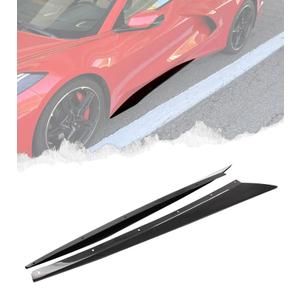 C8 Side Skirts Rocker Panels Guard Pair Fit for 2020-2025 Corvette C8 Z51 Stingray，ABS Plastic Hydro Dipped Carbon Fiber C8 Corvette Accessories
