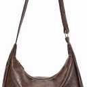 JOLLQUE Crossbody Bags for Women, Soft Foldable Vegan Leather Shoulder Handbag, Autumn Winter Slouchy Handbag Purses