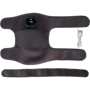 Knee Massager with Heat and Vibration - Heated Knee Brace Wrap with 3 Gear Massage and 5 Gear Heating - Adjustable Knee Heating Pad for Pain Relief