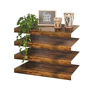 Makentra 4 Pcs 36×12 Wire Rack Covers for Shelves – Engineered Wood Shelf Covers for Wire Shelving, Rustic Farmhouse Style for Pantry, Closet (4 pcs, 36×12 Inch)