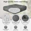 downluxe Chair Cushions for Dining Chairs 2 Pack, Tufted Indoor Chair Pads with Non-Slip Bottom, U-Shaped Kitchen Chair Cushions, 18"x18"x4", Dark Grey