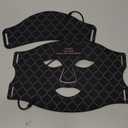 LED Red Light Photon Facial & Neck Mask with Remote Control, 7 Custom Modes with Infrared, Portable & Rechargeable with Timer for Home Use, 850nm Infrared & Red Light Masks, Black