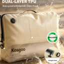 Travel Vacuum Bags with Pump, Reusable Vacuum Compression Bags for Travel, IP67 Waterproof Odor & Tear-Proof Nylon, Pack Vacuum Kit for Luggage Suitcase, TSA-Ready Travel Essentials (2 Pack, Beige), Medium+Large