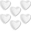 Dandat 6 Pcs 6 Inch Silicone Heart Shaped Cake Pans, Nonstick Silicone Heart Cake Molds for Mother's Day & Spring Baking(White)