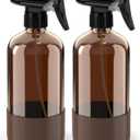 Bontip Glass Spray Bottle with Silicone Sleeve Protection, Amber Glass Spray Bottle Set for Window Cleaner Aromatherapy Facial Hydration Watering Flowers Hair Care 2 Pack/16 oz (Brown, 16 oz)