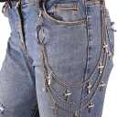 Gothic Punk Wallet Chain for Men & Women  Heavy-Duty Stainless Steel Pant Chains (Mode4)