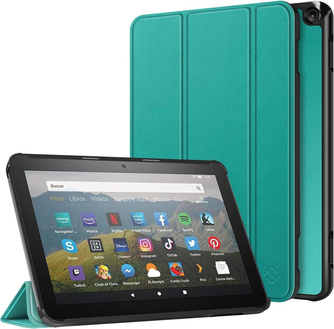 Fintie Slim Case for Kindle Fire HD 8 & Fire HD 8 Plus Tablet (12th Generation 2024/2022 & 10th Generation 2020 Release) - Ultra Lightweight Slim Shell Stand Cover with Auto Wake/Sleep, Emerald