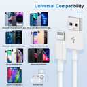 TUMABER 5 Pack Apple MFi Certified iPhone Charger Cable 3Ft, Lightning to USB Cord 3 Foot, 2.4A Fast Charging,Apple Phone Long Chargers for 13/12/11/11Pro/11Max/ X/XS/XR/XS Max/8/7/6, White
