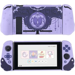 GeekShare Protective Case for Switch 2017 Model, Hard PC & Soft Silicone Cover Set - Star Wings Series Dark Version (For Regular Switch)