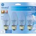 2 Pcs GE Reveal Light Bulb Soft White 60 W 455 Lumen E12 Candelabra Base 8 Bulbs total