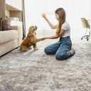 UERMEI 8x10 Area Rug Living Room Rugs - Washable Neutral Modern Abstract Soft Thin Large Rug Indoor Floor Non Slip Rug Carpet for Bedroom Under Dining Table Home Office Decor - Brown Grey