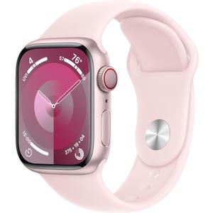 Apple Watch Series 9 [GPS + Cellular 41mm] Pink Aluminum Case with Pink Sport Band M/L (Premium)