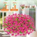 2 x Elyum Artificial Flowers for Outdoors, 9 Bundles Artificial Plants & Flowers Outdoor, UV Resistant Faux Flowers Outdoor Fake Flowers for Outside Porch Window Box Decoration(Rose Red)