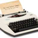 Manual Typewriter,White Traditional Portable Vintage Typewriter Deeply Restored by Craftsmen,Manual Typewriter for Writing,Letters and Vintage Collectible Present,Classic Retro Manual Typewriter